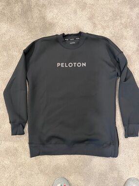 Peloton Oversized Black Crewneck with Reflective Logo